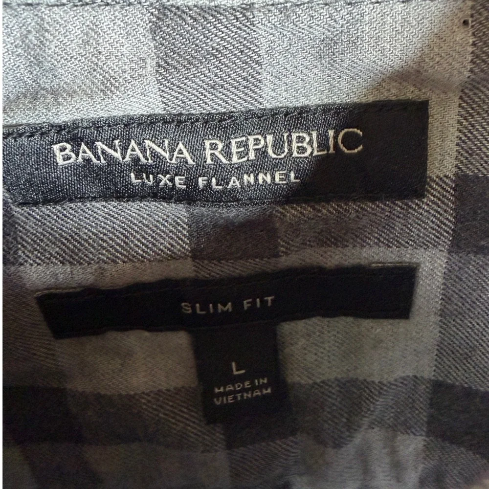 Banana Republic Slim Fit Luxe Flannel size Large Gray